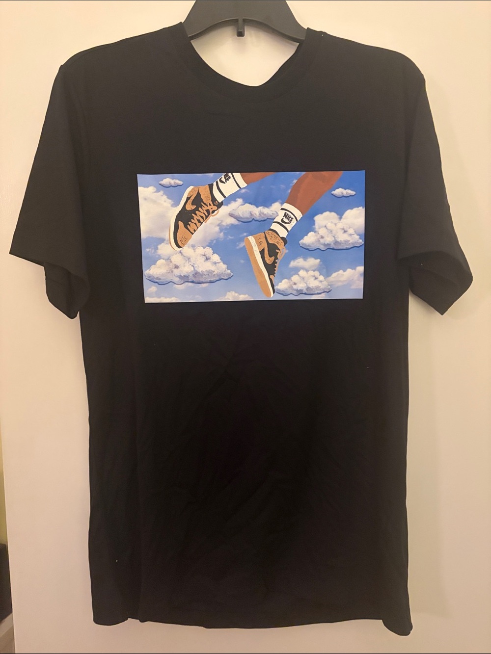 Jordan Black Short-Sleeve Tee with Sky & Sneaker Graphic